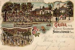 Niederschöneweide (O1190) Gasthaus Hasselwerder Gustav Hempel Lithographie 1903 II (Stauchung) - Cameroon