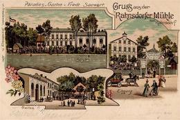 Rahnsdorf (O1166) Gasthaus Rahnsdorfer Mühle Paradiesgarten F. Saewert Lithographie 1901 I-II - Kamerun