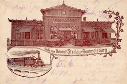 Rummelsburg (O1199) Bahnhof Stralau Eisenbahn Gasthaus Wilhelm Pohl  1898 I-II Chemin De Fer - Kamerun