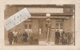 RIBECOURT LA TOUR  - Café Jeanne-d'Arc - Publicité Bière Blanche - Pompe à Essence   ( Carte Photo Peu Fréquente ) - Andere & Zonder Classificatie