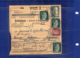 ##(ROYBOX1)-Postal History-Germany 1944-Parcel Shipping Card From Geisweid Kr Siegen To Tournai-Belgium - Covers & Documents