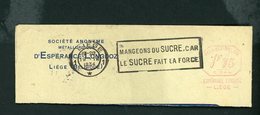 EMPREINTE DE MACHINE A AFFRANCHIR ESPERANCE LONGDOZ LIEGE "E244 Fr 175" DE 1934 SUR FRAGMENT - ...-1959