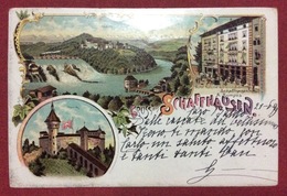 GRUSS AUS SCHAFFHAUSEN  VIAGGIATA CON ANNULLO LINEARE + AMBULANT N.37    A  CASSINE ALESSANDRIA  ITALIA IL  22/6/1899 - Hausen Am Albis 