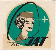 ANTIGUA ETIQUETA DE LA COMPAÑIA AEREA JAT CARAVELLE (AVION-PLANE) JUGOSLOVENSKI AEROTRANSPORT - Baggage Labels & Tags