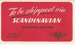 ANTIGUA ETIQUETA DE LA COMPAÑIA AEREA SCANDINAVIAN AIRLINES (AVION-PLANE) - Etiquetas De Equipaje