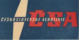 ANTIGUA ETIQUETA DE LA COMPAÑIA AEREA CSA CESKOSLOVENSKE AEROLINIE (AVION-PLANE) - Étiquettes à Bagages