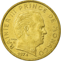 Monnaie, Monaco, Rainier III, 10 Centimes, 1974, TTB, Aluminum-Bronze - 1960-2001 Nouveaux Francs