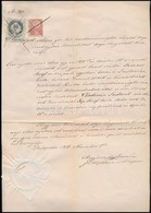 1876 Okmány 50kr Okmánybélyeggel, Mellette Lemezhibás Réznyomat 5kr Bélyeg Melyet Eredetileg Az Okmány Postázására Küldt - Other & Unclassified