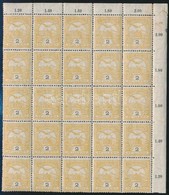 ** 1913 Turul 2f Fekvő Vízjeles Negyed ív (35.000) - Other & Unclassified