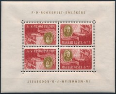 ** 1947 Roosevelt 8+8f Fordított Képállású Kisív - Sonstige & Ohne Zuordnung