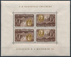 ** 1947 Roosevelt 20+20f Fordított Képállású Kisív (apró Törések / Small Creases) - Sonstige & Ohne Zuordnung