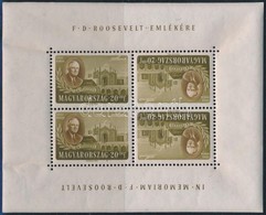 ** 1947 Roosevelt 20+20f Fordított Képállású Kisív (törések / Fold) - Andere & Zonder Classificatie