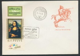 1974 Mona Lisa Vágott Szelvényes Bélyeg FDC-n (4.000) - Autres & Non Classés