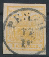 O 1850 1kr HP I.b Világos Narancs / Light Orange 'PESTH' Certificate: Ferchenbauer - Other & Unclassified