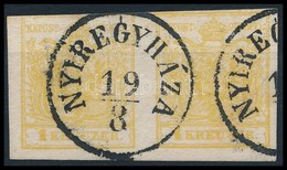 O 1850 1kr Pár Sárga MP III / Yellow Pair 'NYIREGYHÁZA' Certificate: Steiner - Sonstige & Ohne Zuordnung
