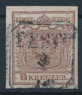 O 1850 6kr HP Ia. Vörösesbarna, Lemezhiba A Felső Kereten / Redbrown, Plate Flaw On Frame Abowe 'PESTH' Certificate: Ste - Other & Unclassified