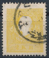 O 1858 2kr Sötétsárga II. Centrált / Dark Yellow, Centered 'PES(TH)' Signed: Seitz. Certificate: Strakosch - Autres & Non Classés