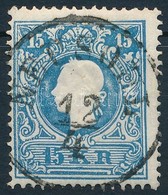 O 1858 15kr II. Világoskék, Fehér Foltok A Fej Körül Lemezhibával / Light Blue, Plate Flaw 'NEUSOHL' Certificate: Steine - Altri & Non Classificati