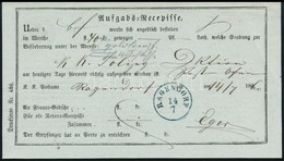1860 Feladóvevény / Aufgabs Recepisse Kék / Blue 'RAGENDORF' - Altri & Non Classificati