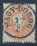 O 1861 10kr, Nagy Festékfolt A Nyakon, Látványos Darab! / With Brown Paint Spot On Neck 'NAGY-DOROG' - Otros & Sin Clasificación