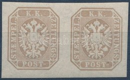 ** 1863 Hírlapbélyeg újnyomat Pár / Newspaper Stamp Reprint Pair. Certificate: Steiner - Sonstige & Ohne Zuordnung