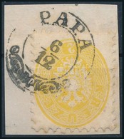 1864 2kr Sárga, Kivágáson / Yellow, On Cutting 'PÁPA' - Sonstige & Ohne Zuordnung