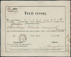 1866 Térti Vevény 'LIPTÓ ST. MIKLÓS' - 'CASCHAU' - Autres & Non Classés