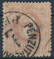 O 1867 50kr Rózsabarna (180.000) 'PÉNZTAL(VÁNY) PE(ST)' (pici Elvékonyodás A Bal Felső Saroknál / Small Thin Paper Left  - Sonstige & Ohne Zuordnung