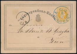 1870 Díjjegyes Levelezőlap / PS-card Kék / Blue 'KOPRIVNICA' - 'WIEN' - Sonstige & Ohne Zuordnung
