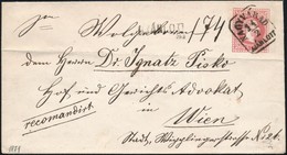 1871 5kr Díjjegyes Boríték Ajánlott Levélként Elküldve, Hátoldalán 10kr Bélyeggel / 5kr Registered PS-cover With 10kr Ad - Altri & Non Classificati