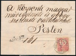 1872 5kr Ajánlott Levélen, Hátoldalán 2 X 5kr Bontásnál Elvágva / On Registered Cover, 2 X 5kr Cut On The Backside 'ZICH - Autres & Non Classés