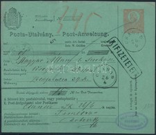 1872 5kr Díjjegyes Postautalvány / 5kr PS-money Order 'CSANÁD' - Other & Unclassified