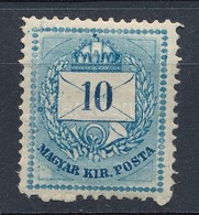 * 1874 10kr 13-as Fogazás Rengeteg Festékfolttal, A Bal Alsó Háromszögben Nyomdahiány (bal Oldalon Függőleges Törés / Fo - Other & Unclassified