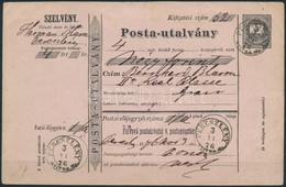 1876 5kr Díjjegyes Postautalvány / 5kr PS-money Order 'PERESZLÉNY' - Other & Unclassified