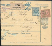 1916 Csomagszállító Szelvény Turul 60f Bélyeggel, Hátoldalon Turul 1K Tükörnyomata - Other & Unclassified