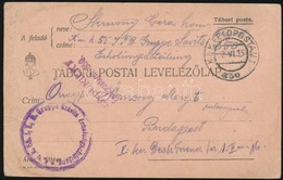 1915 Tábori Posta Levelezőlap / Field Postcard 'K.u.k. 55. I.T.D. Gruppe Szávits Erholungsabteilung' + 'FP 350' - Andere & Zonder Classificatie