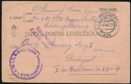 1915 Tábori Posta Levelezőlap / Field Postcard 'K.u.k. 55. I.T.D. Gruppe Szávits Erholungsabteilung' + 'FP 350' - Autres & Non Classés