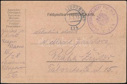 1915 Tábori Posta Levelezőlap / Field Postcard 'K.k. LANDSTURMINFANTERIEREGIMENT PRAG Nr.8.' + 'FP 114' - Andere & Zonder Classificatie