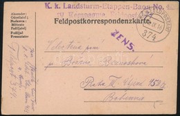 1916 Tábori Posta Levelezőlap 'K.k. Landsturm-Etappen-Baon No.413 IV. Kompagnie' + 'FP 374' - Andere & Zonder Classificatie