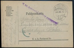 1918 Tábori Posta Levelezőlap 'M.kir. Budapesti 1. Honvéd Gyalogezred' + 'TP 417 B' - Other & Unclassified