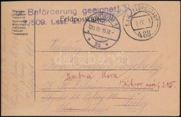 1918 Tábori Posta Levelezőlap / Field Postcard 'Beförderung Geeignet! 3./509. Ldst. Et...' + 'FP 488' - Other & Unclassified