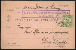 1915 Tábori Posta Levelezőlap 'K.u.K. APOTHEKE AUGUSTA BARACKENSPITALES In BUDAPEST' - Other & Unclassified