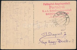 1916 Tábori Posta Képeslap 'Feldspital-Angelengenheit Portofrei K.u.K. Schloßhauptmannschaft BADEN Bei WIEN Kaiserhaus' - Other & Unclassified