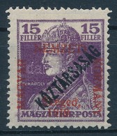 * Szeged 1919 Károly/Köztársaság 15f, Bodor Vizsgáló Jellel - Other & Unclassified