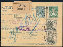 1919 Magyar Csomagszállító Zágrábból, De Már Horvát Bélyegekkel - Otros & Sin Clasificación