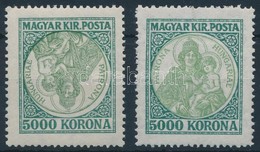 ** 1921 Koronás Madonna 5000K Fordított Középrésszel ún. Fordított Madonna Luxus Postatiszta állapotban. A Magyar Filaté - Andere & Zonder Classificatie