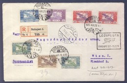 1925 (15. Díjszabás) Ajánlott Légi Levél Bécsbe 'BUDAPEST-WIEN' Légi Irányító Bélyegzéssel / Registered Airmail Cover To - Andere & Zonder Classificatie