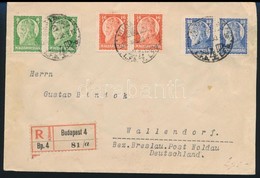 1928 Szent István Bélyegpárok Ajánlott Levélen Németországba / Registered Cover To Germany - Other & Unclassified
