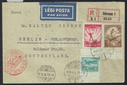 1934 Ajánlott Légi Levél Berlinbe / Registered Airmail Cover To Germany - Autres & Non Classés