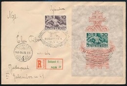 1940 Árvíz Blokk Díjkiegészítéssel Ajánlott Levélen / Mi Block 7 On Registered Cover - Andere & Zonder Classificatie